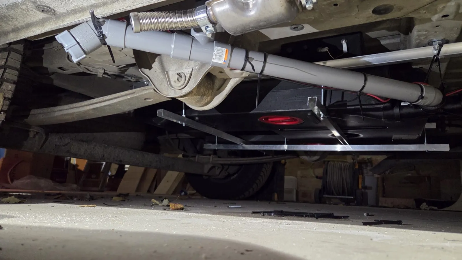 Réservoir eaux grises du van