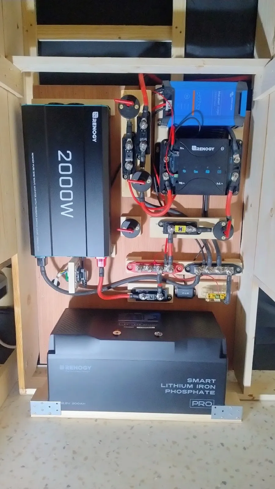 Détail de l'installation électrique du van